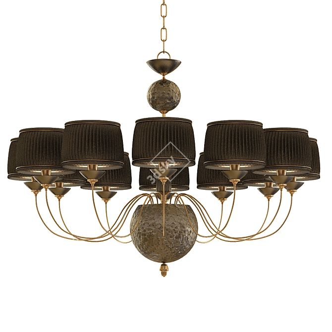 Elegant Porcelain Chandelier 3D model image 1