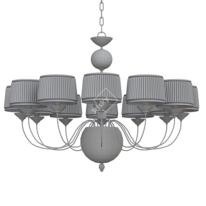 Elegant Porcelain Chandelier 3D model image 2