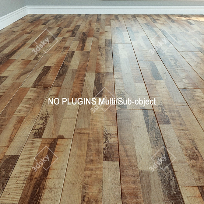 Premium Laminate Flooring. Natural Wood Texture. 3D model image 1