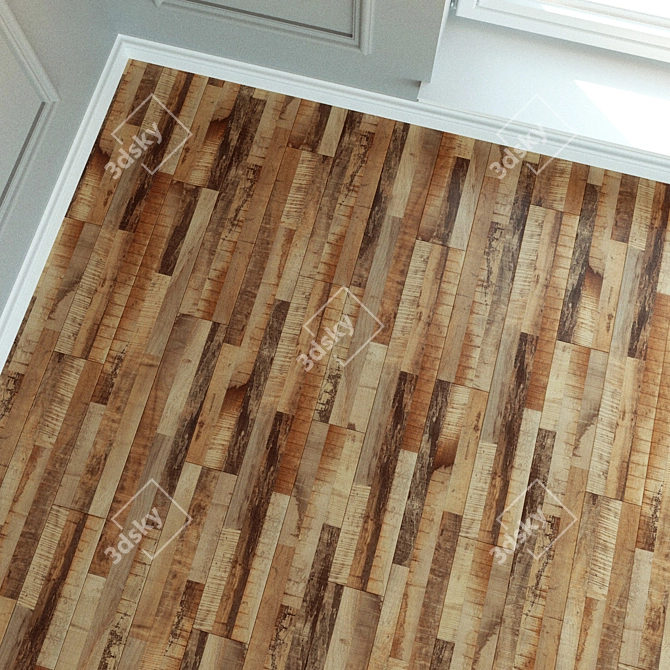 Premium Laminate Flooring. Natural Wood Texture. 3D model image 3