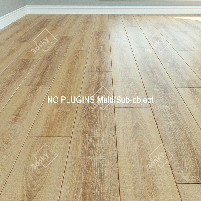 Natural Wood Laminate Flooring 3D model image 1