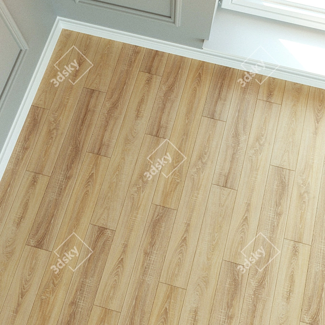 Natural Wood Laminate Flooring 3D model image 3