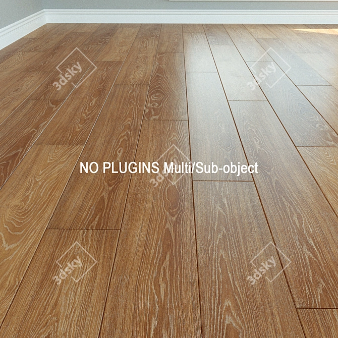 Natural Wood Laminate Flooring 3D model image 1