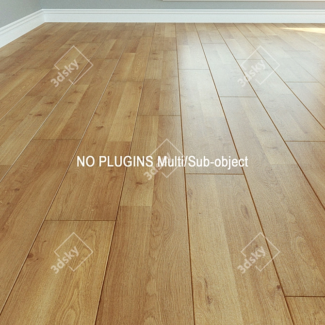 Natural Wood Laminate Flooring 3D model image 1