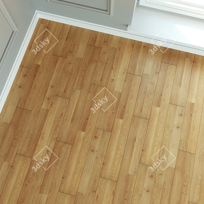 Natural Wood Laminate Flooring 3D model image 2