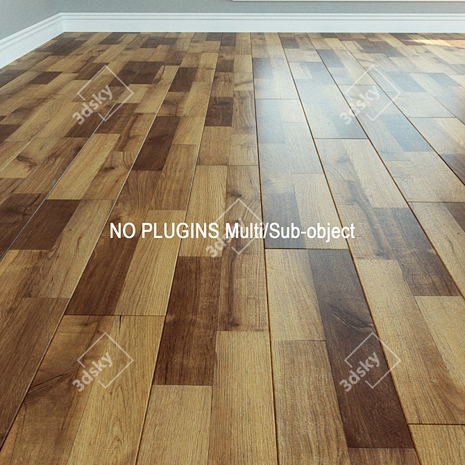 Natural Wood Laminate Flooring 3D model image 1