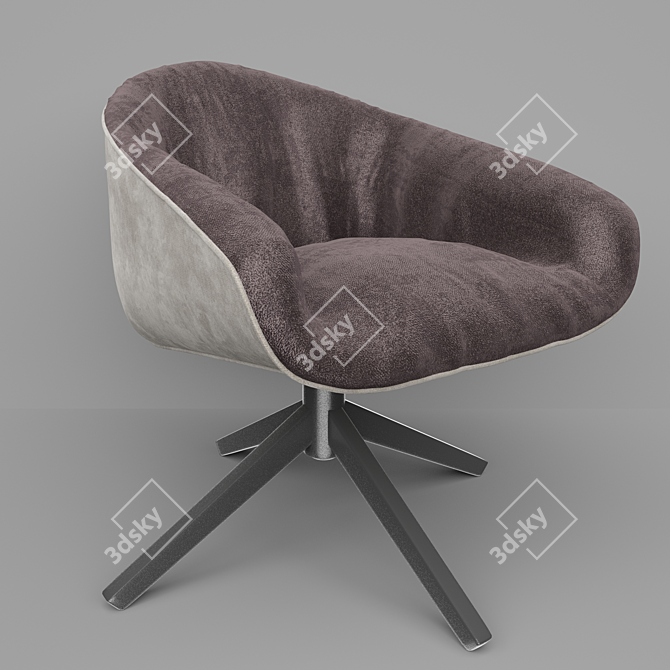 Tabano Swivel Chair: Comfort & Style 3D model image 1