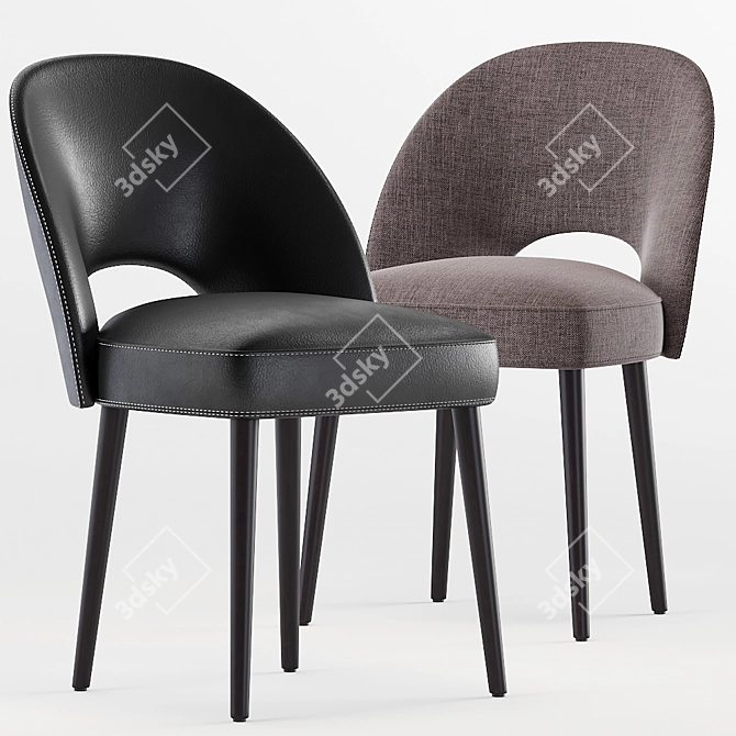 Graphite Grey Rory Dining Chairs - Set of 2 3D model image 1