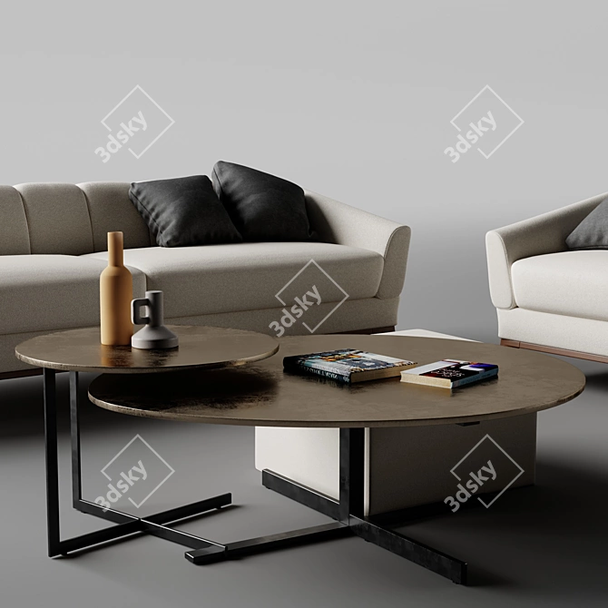 Sophisticated Lazzoni Ada Chester & Twice Armchair 3D model image 2