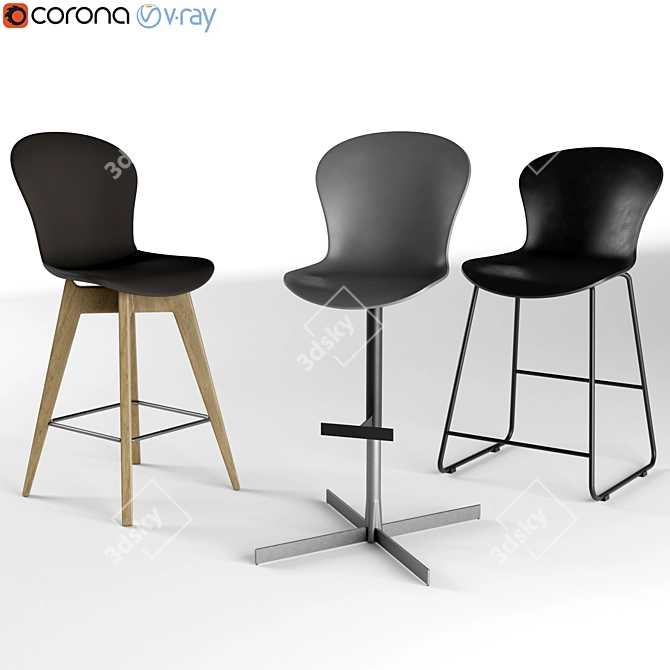 Elegant Adelaide Bar Chair - BoConcept 3D model image 1