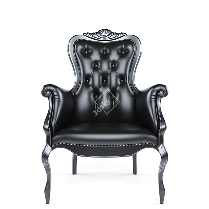 Quilted Classic Armchair: Elegant and Detailed 3D model image 1