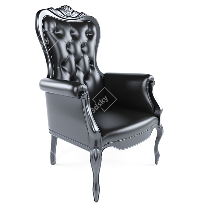 Quilted Classic Armchair: Elegant and Detailed 3D model image 2