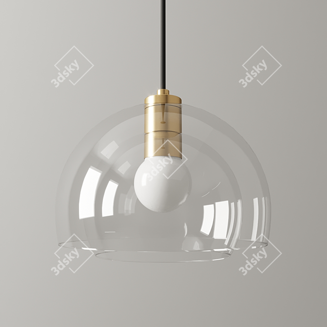 Bella Clear Double Glass Pendant 3D model image 1