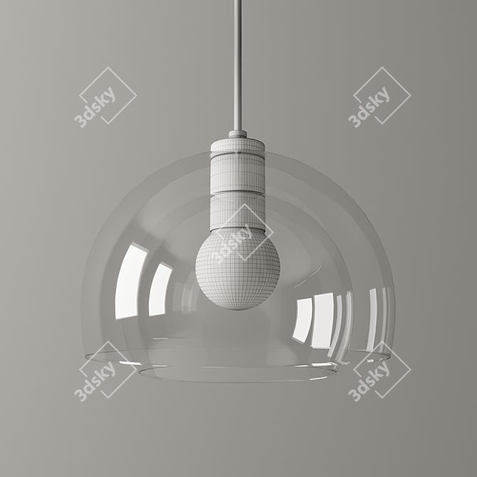 Bella Clear Double Glass Pendant 3D model image 3