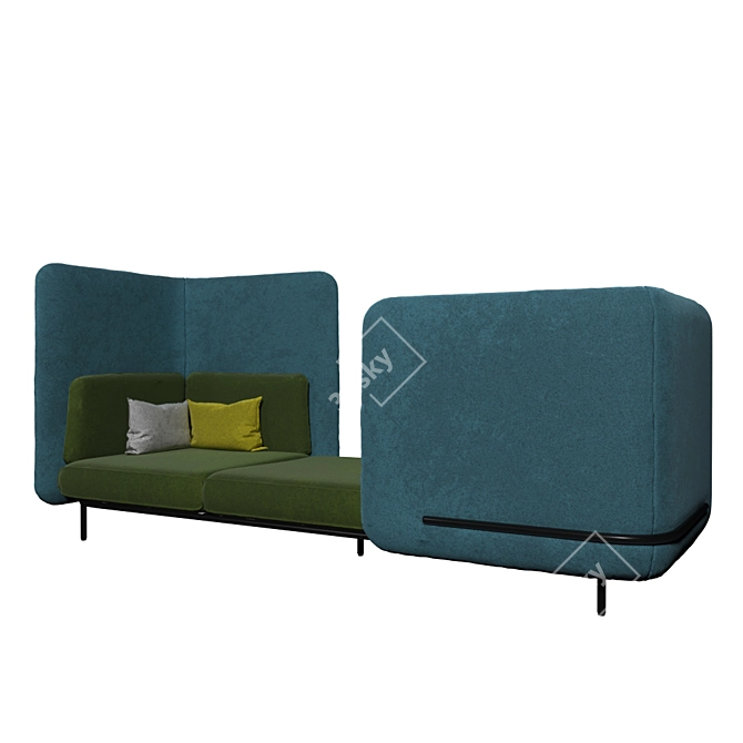 Scale 1:1 Office Sofa 3D model image 1