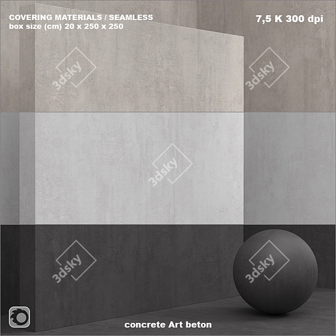 Seamless Microconcrete & Plaster Set 3D model image 1