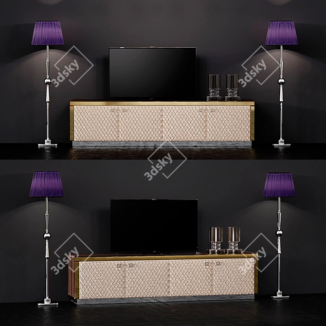 Envy TVU1: Glamorously Designed TV Audio Rack 3D model image 1