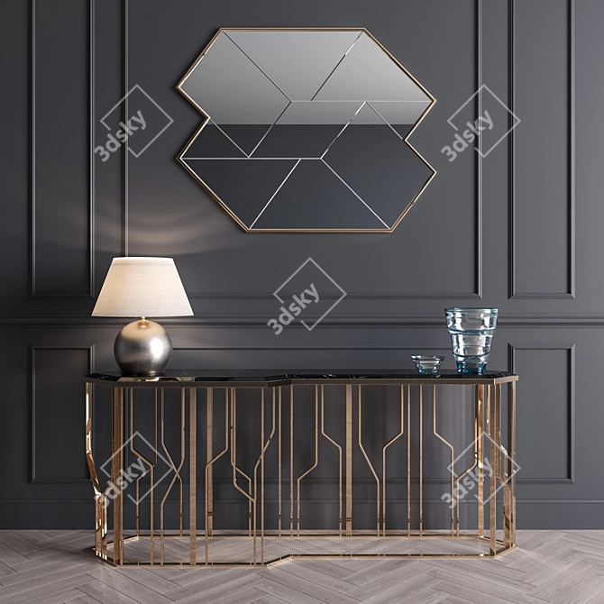 Elegant Ginza Longhi Console - Vray Material 3D model image 1