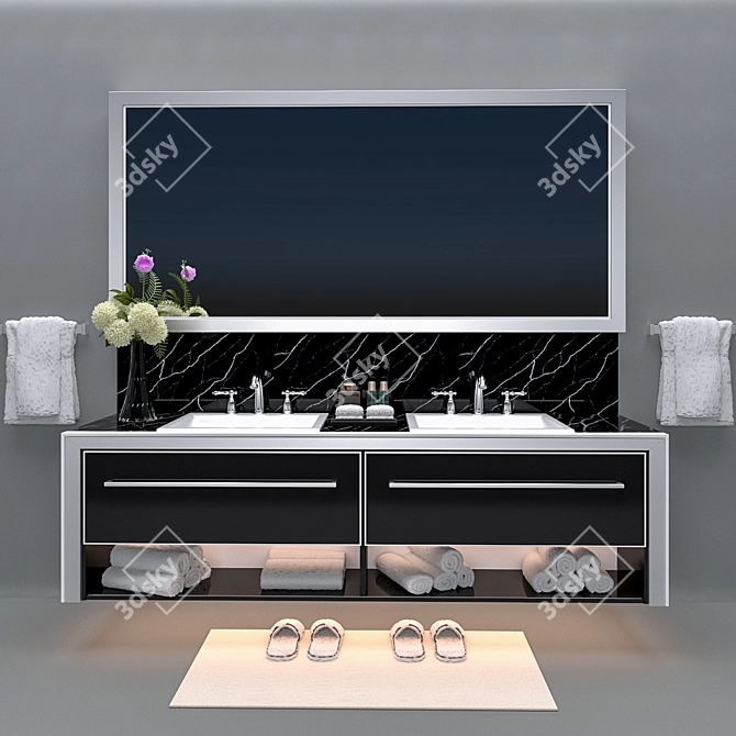 JC Bathroom Sink Set 3D model image 1