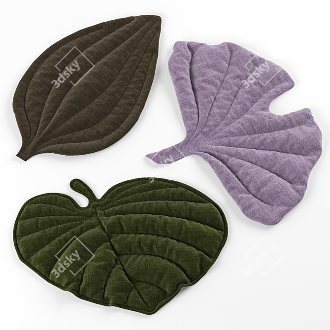 Leaf Blanket: Cozy Plaid for Versatile Use 3D model image 1