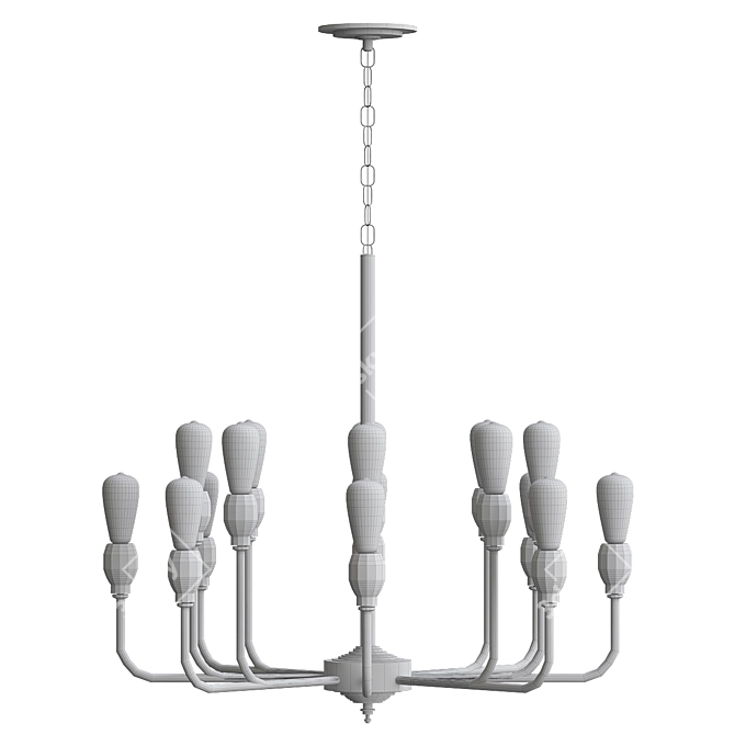 Elegant ELK Chandelier 3D model image 3