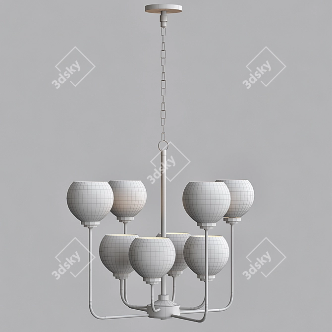 Elegant ELK Chandelier 3D model image 2