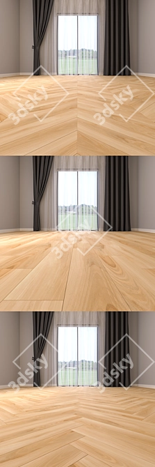 Versatile Parquet Floor Set 23: Linear, Herringbone & Chevron Patterns with Corona + Vray Render 3D model image 3