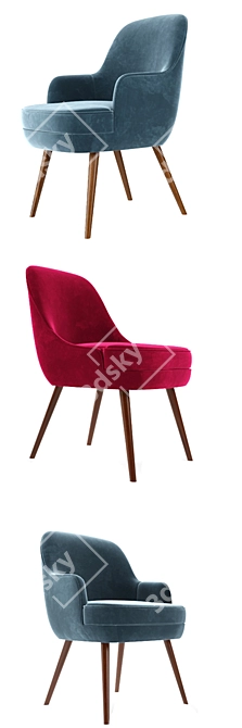 Modern Walter Knoll Dining Chair Set 3D model image 2