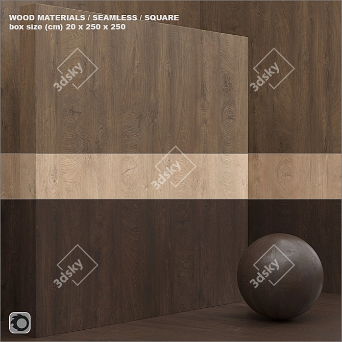 Title: Seamless Wood Veneer Box Set 3D model image 1