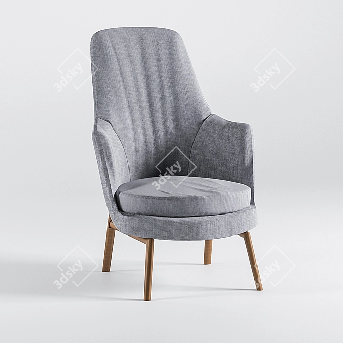 Luxurious Leda Armchair: Elegant, Stylish, and Comfortable 3D model image 1