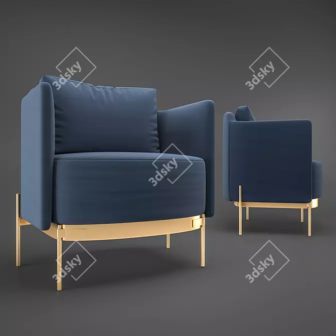 Sleek Modern Laci Armchair 3D model image 1