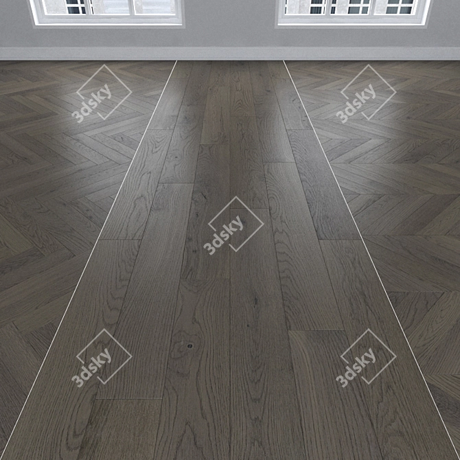 Oak Parquet: Herringbone, Linear & Chevron 3D model image 1