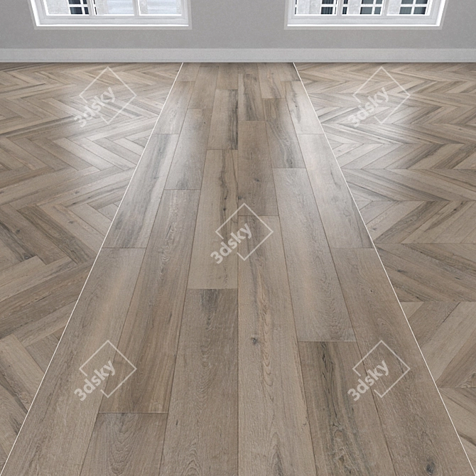 Maple Parquet: Herringbone, Linear, Chevron 3D model image 1