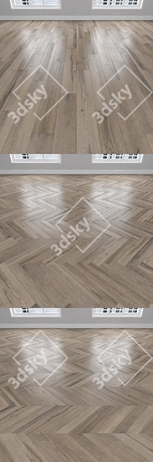 Maple Parquet: Herringbone, Linear, Chevron 3D model image 2