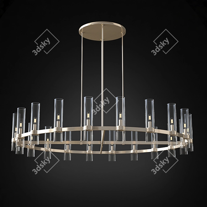 Elegant Ravelle Round 60" Chandelier 3D model image 1