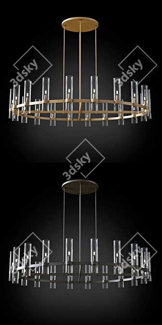 Elegant Ravelle Round 60" Chandelier 3D model image 2