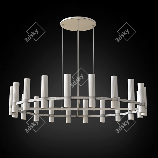 Elegant Ravelle Round 60" Chandelier 3D model image 3