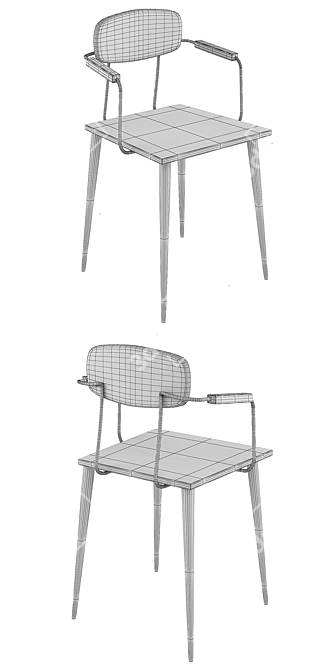 Pilgrim Low-Poly Bar Stool: Detailed 3D Model 3D model image 3