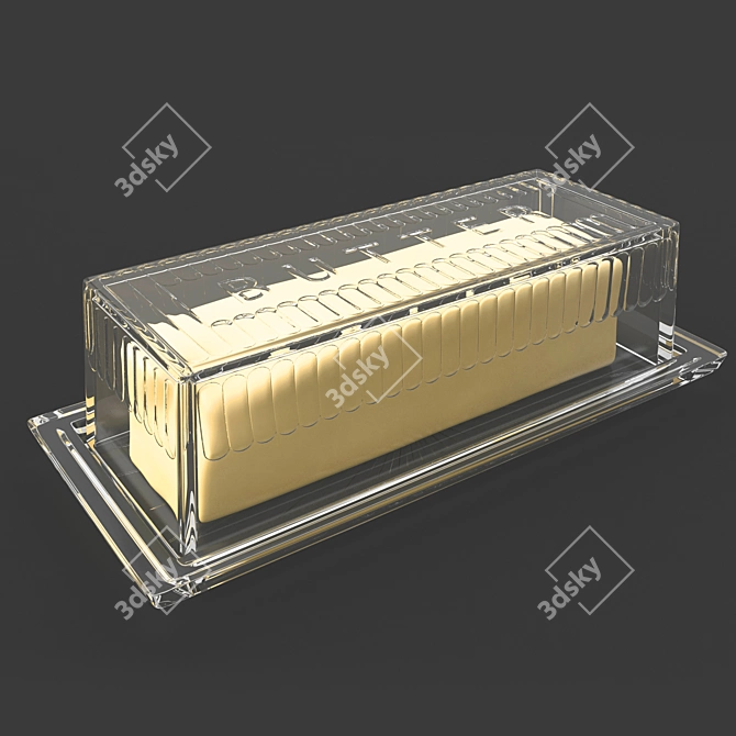 Modern Stick Butter Dish: Stylish Convenience 3D model image 1