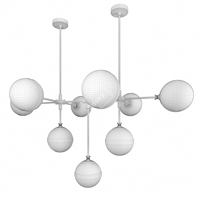 Loft-Style Suspended Chandelier 3D model image 2