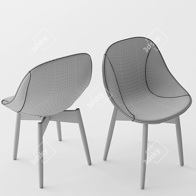 Elegant June Dining Chair 3D model image 2