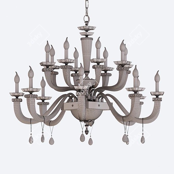 Euroluce Museum L8+4+4 Chandelier: Elegant Lighting Solution 3D model image 3