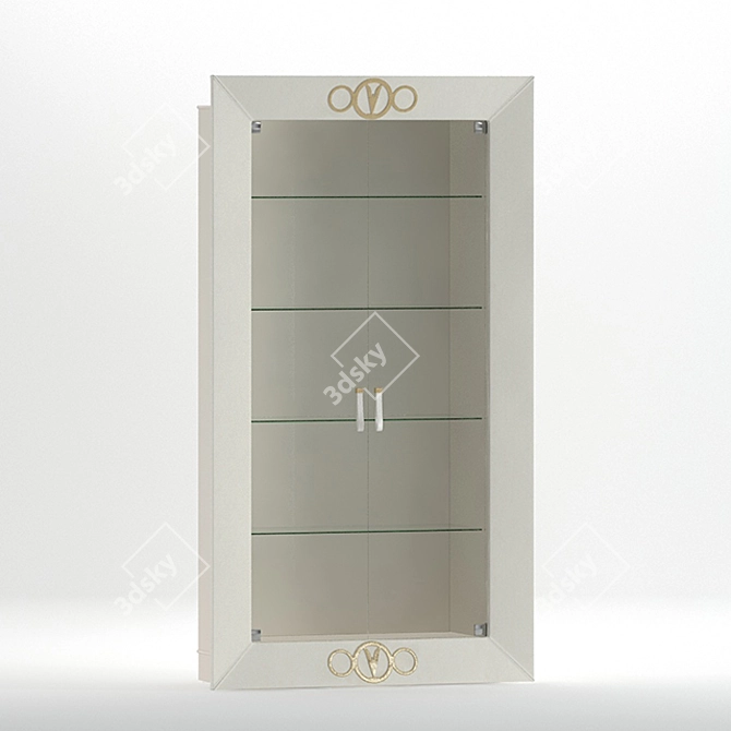 Italian Glass Showcase with 2 Doors 3D model image 1