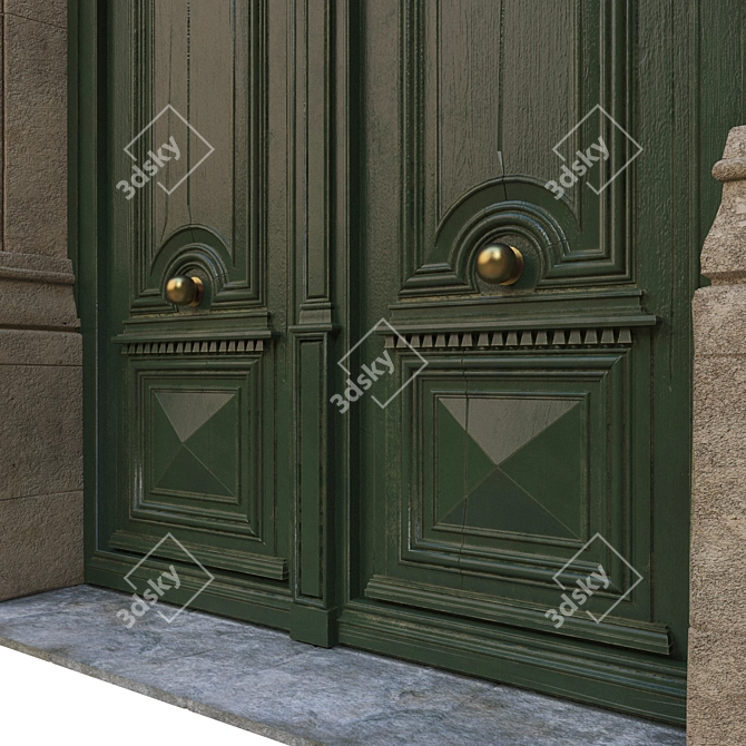 Classic Swing Door 3D model image 2