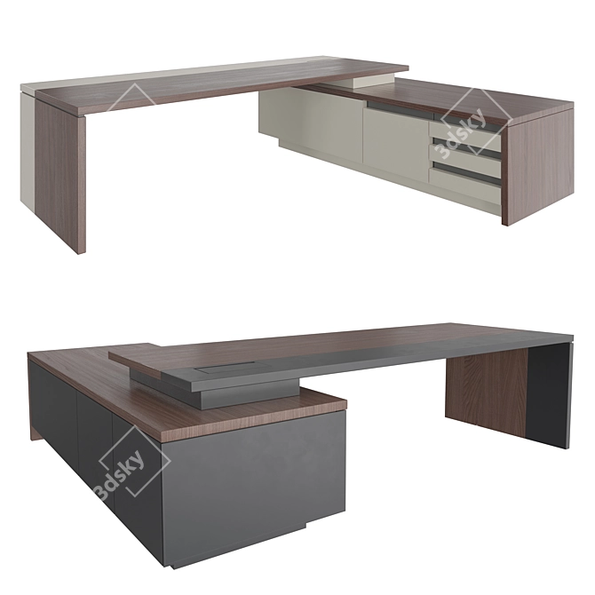 KEFA Office Desk: Sleek, Spacious, Stylish! 3D model image 1