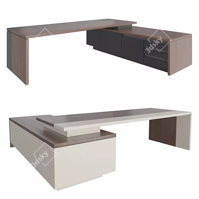 KEFA Office Desk: Sleek, Spacious, Stylish! 3D model image 2