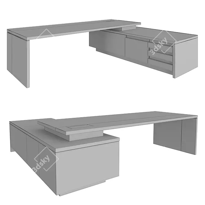 KEFA Office Desk: Sleek, Spacious, Stylish! 3D model image 3