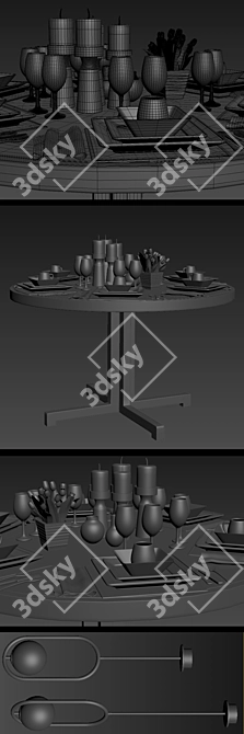 Modern Euro Saarinen Dining Chair Set 3D model image 3