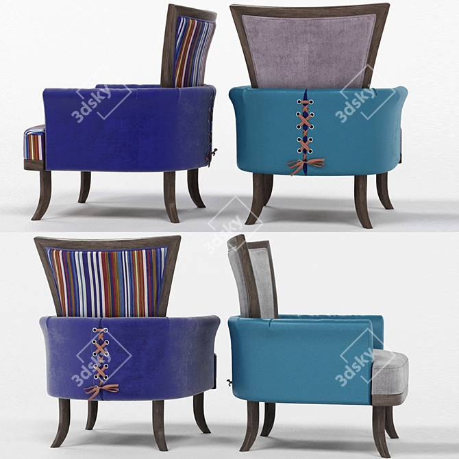 Rosita Eclectic Armchair | Contemporary Style 3D model image 2