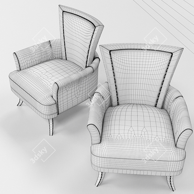 Rosita Eclectic Armchair | Contemporary Style 3D model image 3